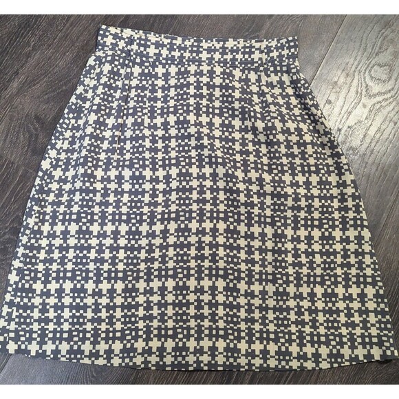Banana Republic Navy and Cream Checkered Pencil Skirt - Picture 3 of 4